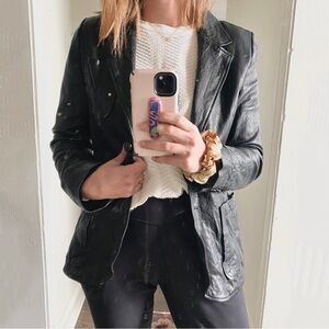 SMYTHE Lambskin Leather Blazer Jacket size small